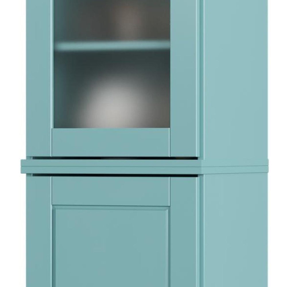 72" Aqua Solid Wood Two Door Pantry Or Storage Closet