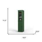 72" Green Solid Wood Two Door Pantry Or Storage Closet