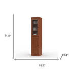 72" Coffee Solid Wood Two Door Pantry Or Storage Closet