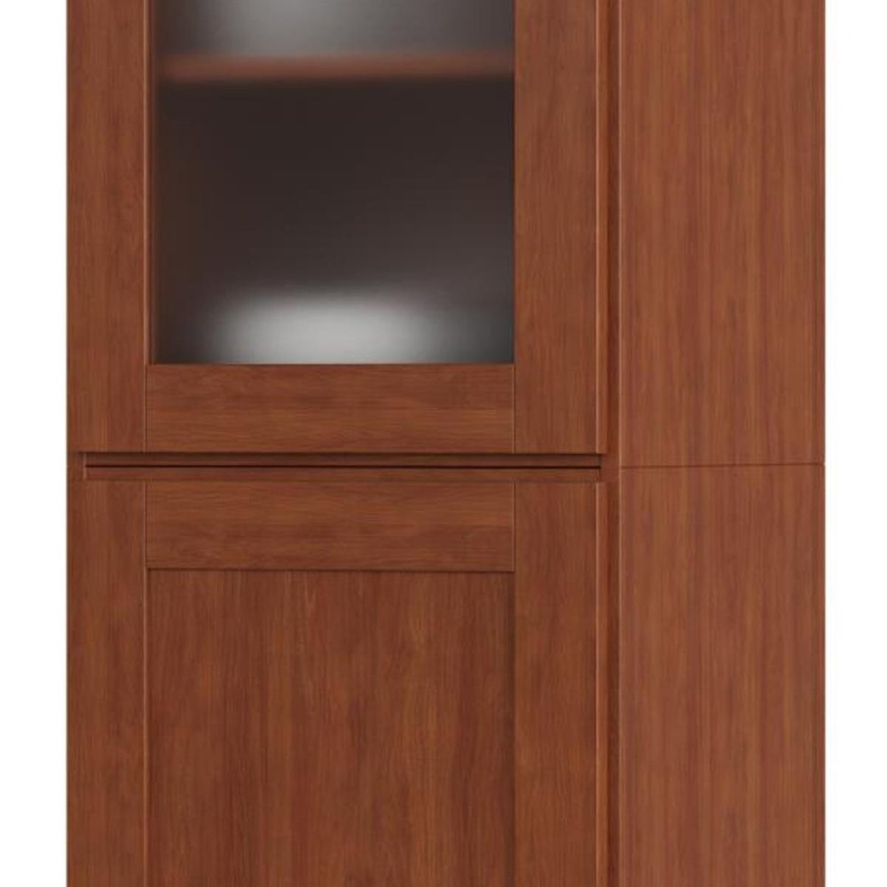 72" Coffee Solid Wood Two Door Pantry Or Storage Closet