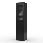 72" Black Solid Wood Two Door Pantry Or Storage Closet