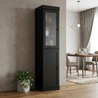 72" Black Solid Wood Two Door Pantry Or Storage Closet