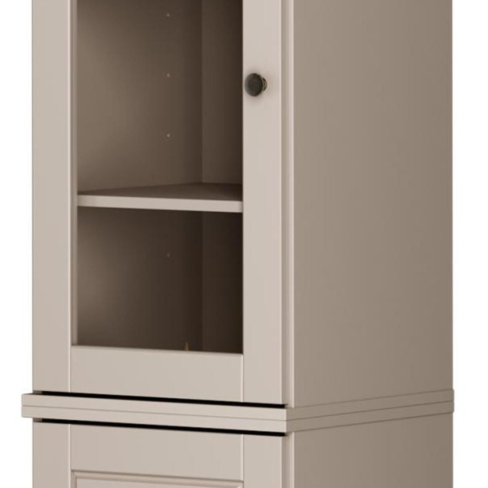 72" Beige Solid Wood Two Door Pantry Or Storage Closet