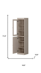 72" Beige Solid Wood Two Door Pantry Or Storage Closet
