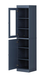 72" French Blue Solid Wood Two Door Pantry Or Storage Closet