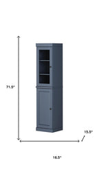 72" French Blue Solid Wood Two Door Pantry Or Storage Closet