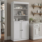 72" White Solid Wood Two Door Pantry Or Storage Closet