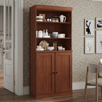 72" Coffee Solid Wood Two Door Pantry Or Storage Closet