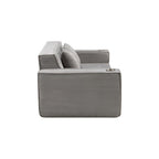 76" Gray Corduroy Loveseat and Toss Pillows