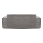 76" Gray Corduroy Loveseat and Toss Pillows