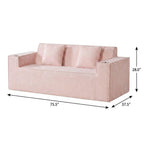 76" Gray Corduroy Loveseat and Toss Pillows