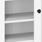 72" White Solid Wood Four Door Two Drawer Pantry Or Storage Closet