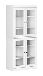 72" White Solid Wood Four Door Pantry Or Storage Closet