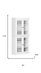 72" White Solid Wood Four Door Pantry Or Storage Closet