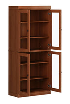 72" Coffee Solid Wood Four Door Pantry Or Storage Closet