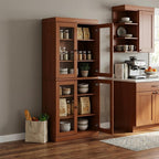 72" Coffee Solid Wood Four Door Pantry Or Storage Closet