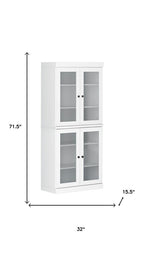 72" White Solid Wood Four Door Pantry Or Storage Closet