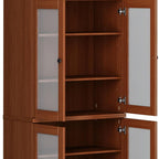 72" Coffee Solid Wood Four Door Pantry Or Storage Closet