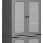 72" Gray Solid Wood Four Door Pantry Or Storage Closet