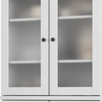 72" White Solid Wood Four Door Two Drawer Pantry Or Storage Closet