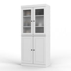 72" White Solid Wood Four Door Pantry Or Storage Closet