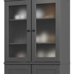72" Gray Solid Wood Four Door Pantry Or Storage Closet