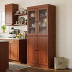 72" Coffee Solid Wood Four Door Two Drawer Pantry Or Storage Closet
