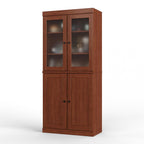 72" Coffee Solid Wood Four Door Two Drawer Pantry Or Storage Closet