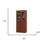 72" Coffee Solid Wood Four Door Two Drawer Pantry Or Storage Closet