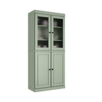 72" Sage Solid Wood Four Door Two Drawer Pantry Or Storage Closet