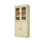72" Yellow Solid Wood Four Door Pantry Or Storage Closet