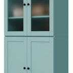 72" Aqua Solid Wood Four Door Pantry Or Storage Closet