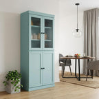 72" Aqua Solid Wood Four Door Pantry Or Storage Closet
