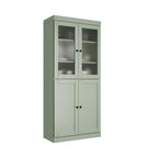 72" Sage Solid Wood Four Door Pantry Or Storage Closet