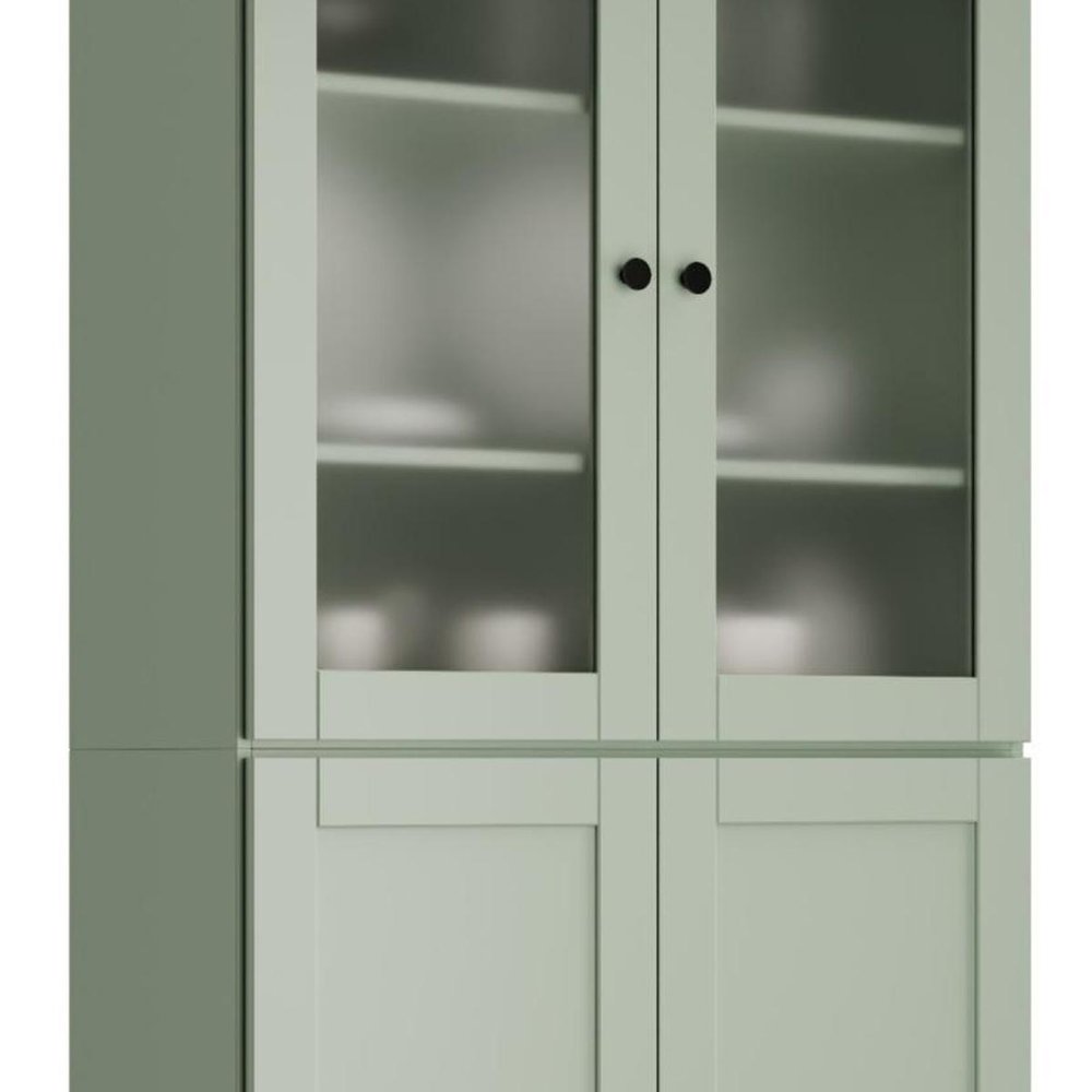 72" Sage Solid Wood Four Door Pantry Or Storage Closet