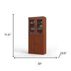 72" Coffee Solid Wood Four Door Two Drawer Pantry Or Storage Closet