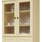 72" Yellow Solid Wood Four Door Two Drawer Pantry Or Storage Closet