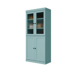 72" Aqua Solid Wood Four Door Two Drawer Pantry Or Storage Closet