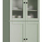 72" Sage Solid Wood Four Door Two Drawer Pantry Or Storage Closet