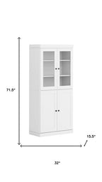 72" White Solid Wood Four Door Pantry Or Storage Closet