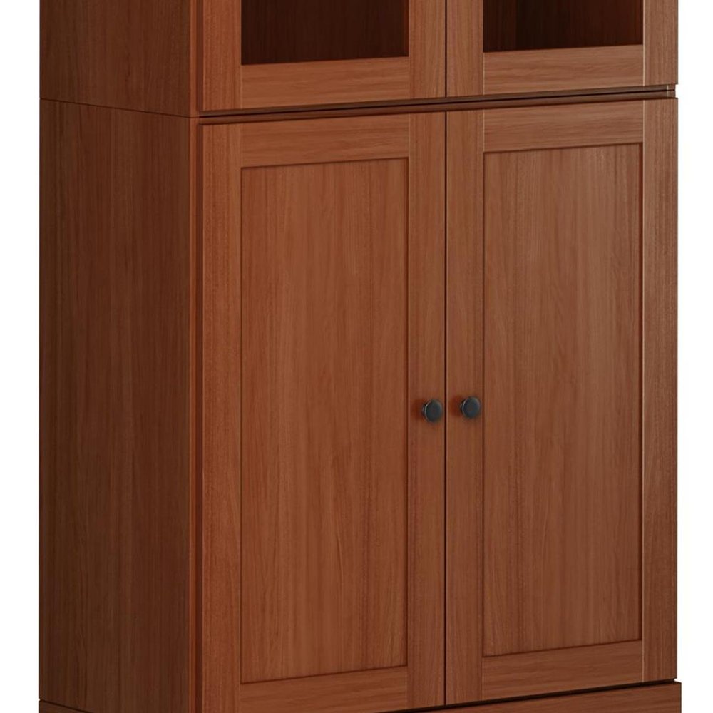 72" Coffee Solid Wood Four Door Pantry Or Storage Closet