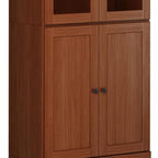 72" Coffee Solid Wood Four Door Pantry Or Storage Closet