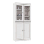 72" White Solid Wood Four Door Pantry Or Storage Closet
