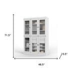 72" White Solid Wood Six Door Two Drawer Pantry Or Storage Closet