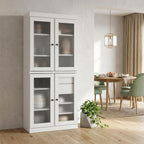 72" White Solid Wood Six Door Two Drawer Pantry Or Storage Closet