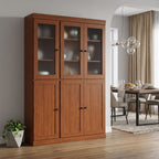 72" Coffee Solid Wood Six Door Two Drawer Pantry Or Storage Closet