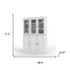 72" White Solid Wood Six Door Two Drawer Pantry Or Storage Closet