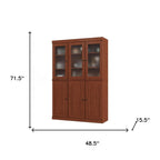 72" Coffee Solid Wood Six Door Two Drawer Pantry Or Storage Closet