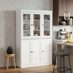 72" White Solid Wood Six Door Two Drawer Pantry Or Storage Closet