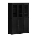 72" Black Solid Wood Six Door Two Drawer Pantry Or Storage Closet